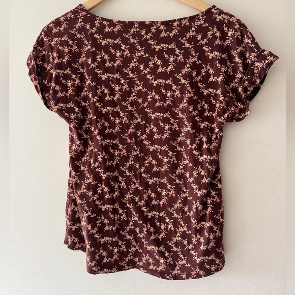 L.L. Bean Signature Floral Burgundy Tee - Picture 5 of 5